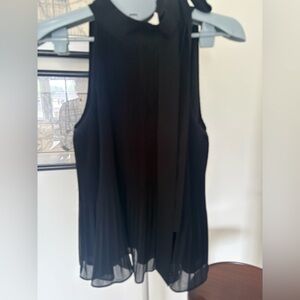 1. State Black Accordion Halter Top, Size Small